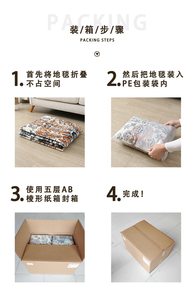 跨境摩洛哥客厅地毯小清新配色设计感高端茶几毯毛绒沙发地垫工厂详情4