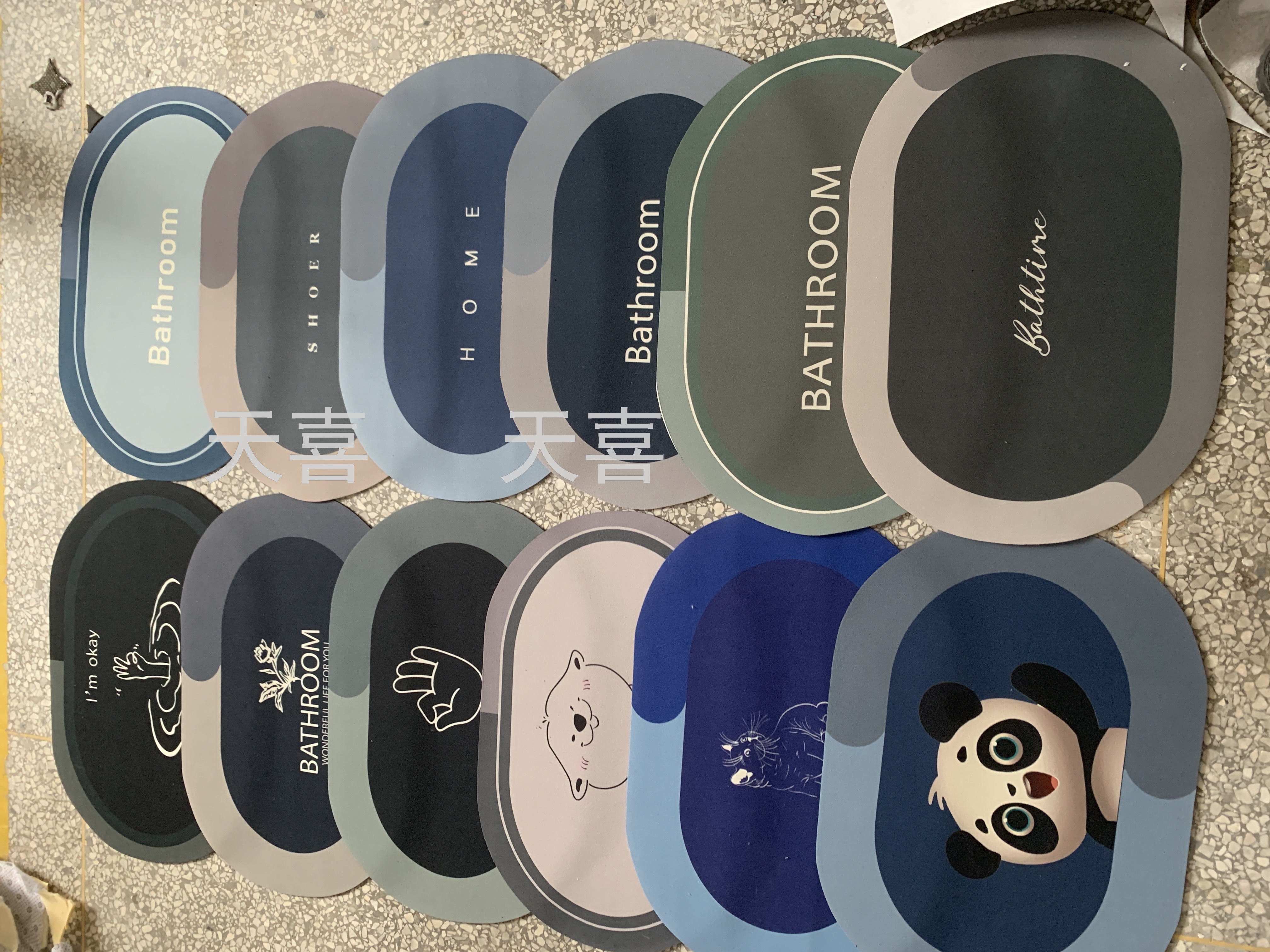 Diatom mud water-absorbing oval floor mat, anti-slip soft foot mat for bathroom door, quick-drying carpet, toilet mat pic 21