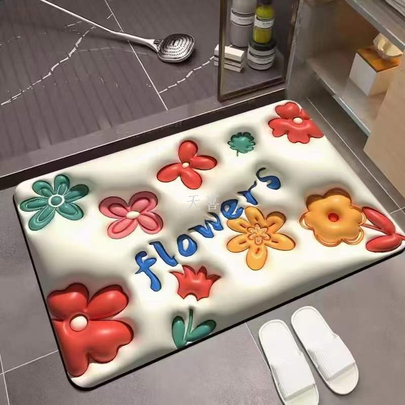 Diatom mud absorbent soft pad 5D, anti-slip floor mat for bathroom and toilet door, anti-slip floor mat for washroom and toilet carpet pic 7