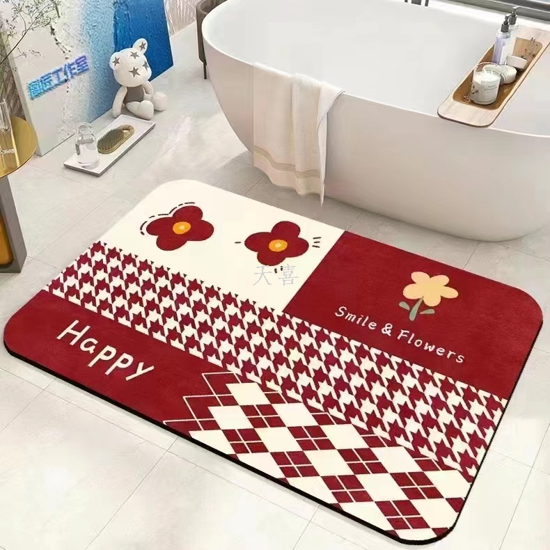 Diatom mud soft pad absorbent pad, bathroom floor mat, diatomite anti-slip quick-drying bathroom floor mat, kitchen toilet pic 8