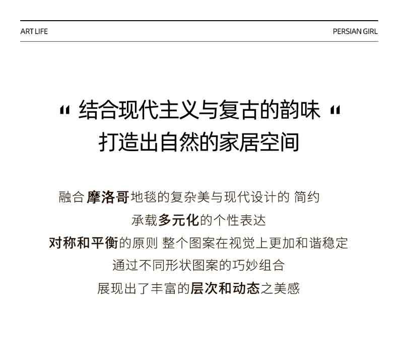 跨境摩洛哥客厅地毯小清新配色设计感高端茶几毯毛绒沙发地垫工厂详情2