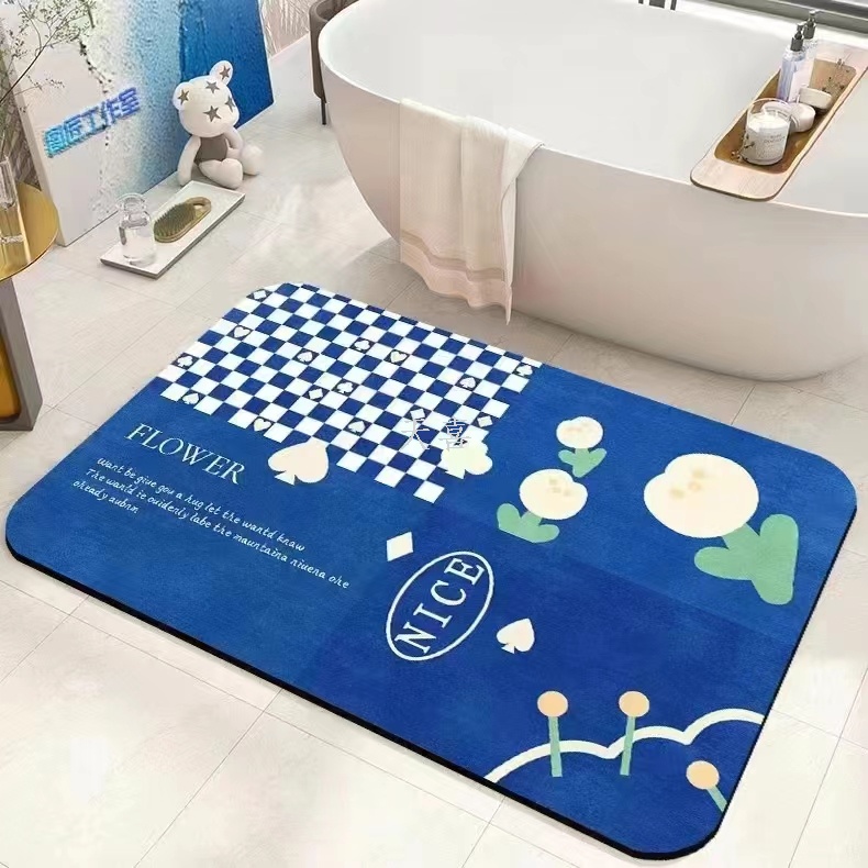 Diatom mud soft pad absorbent pad, bathroom floor mat, diatomite anti-slip quick-drying bathroom floor mat, kitchen toilet pic 4