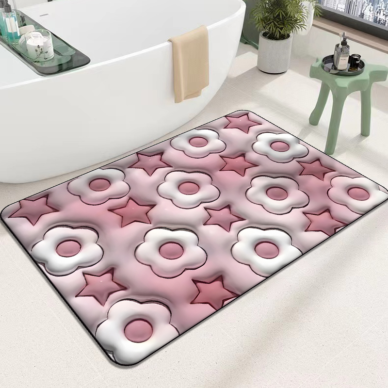 Diatom mud absorbent soft pad 5D, anti-slip floor mat for bathroom and toilet door, anti-slip floor mat for washroom and toilet carpet pic 3