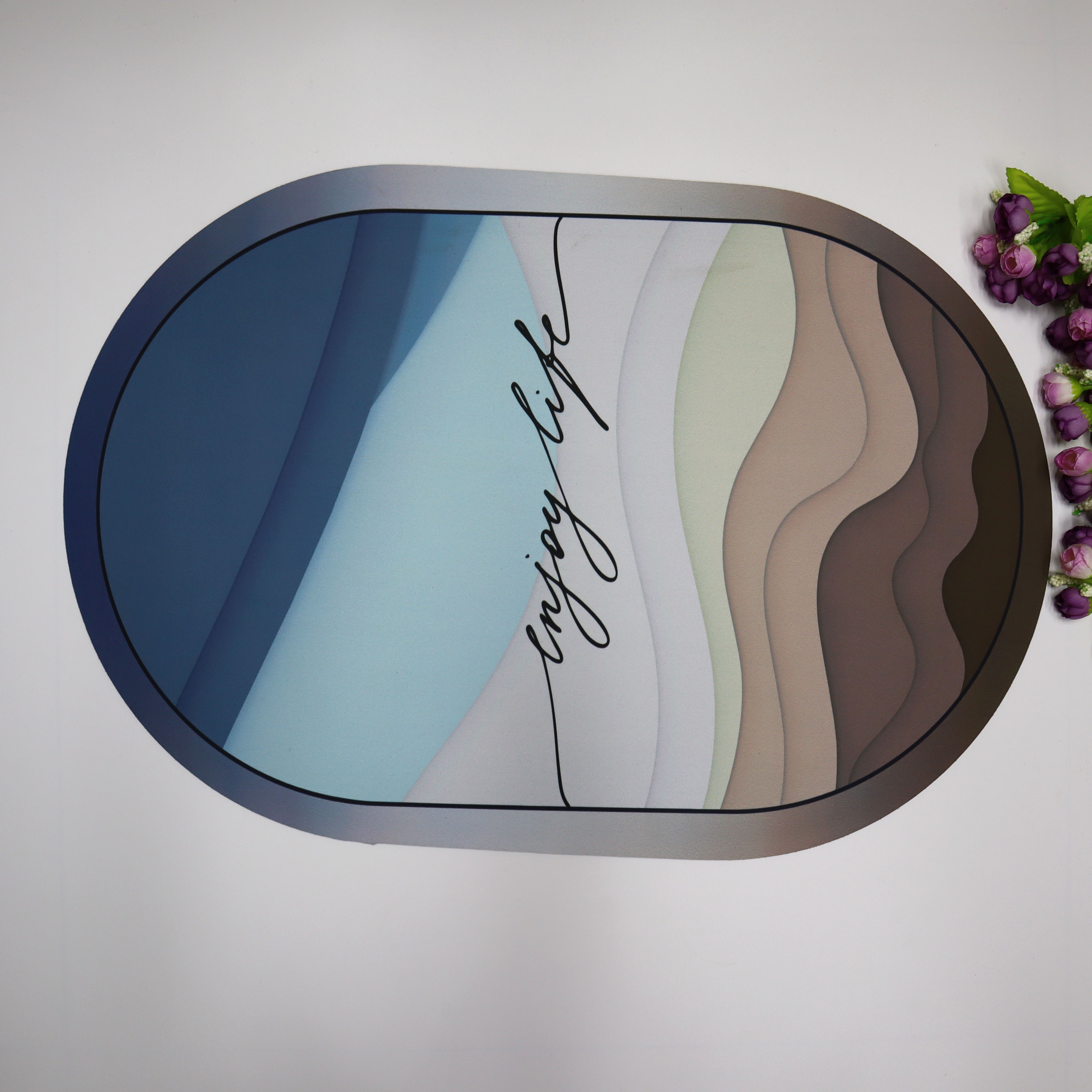 Diatom mud water-absorbing oval floor mat, anti-slip soft foot mat for bathroom door, quick-drying carpet, toilet mat pic 11