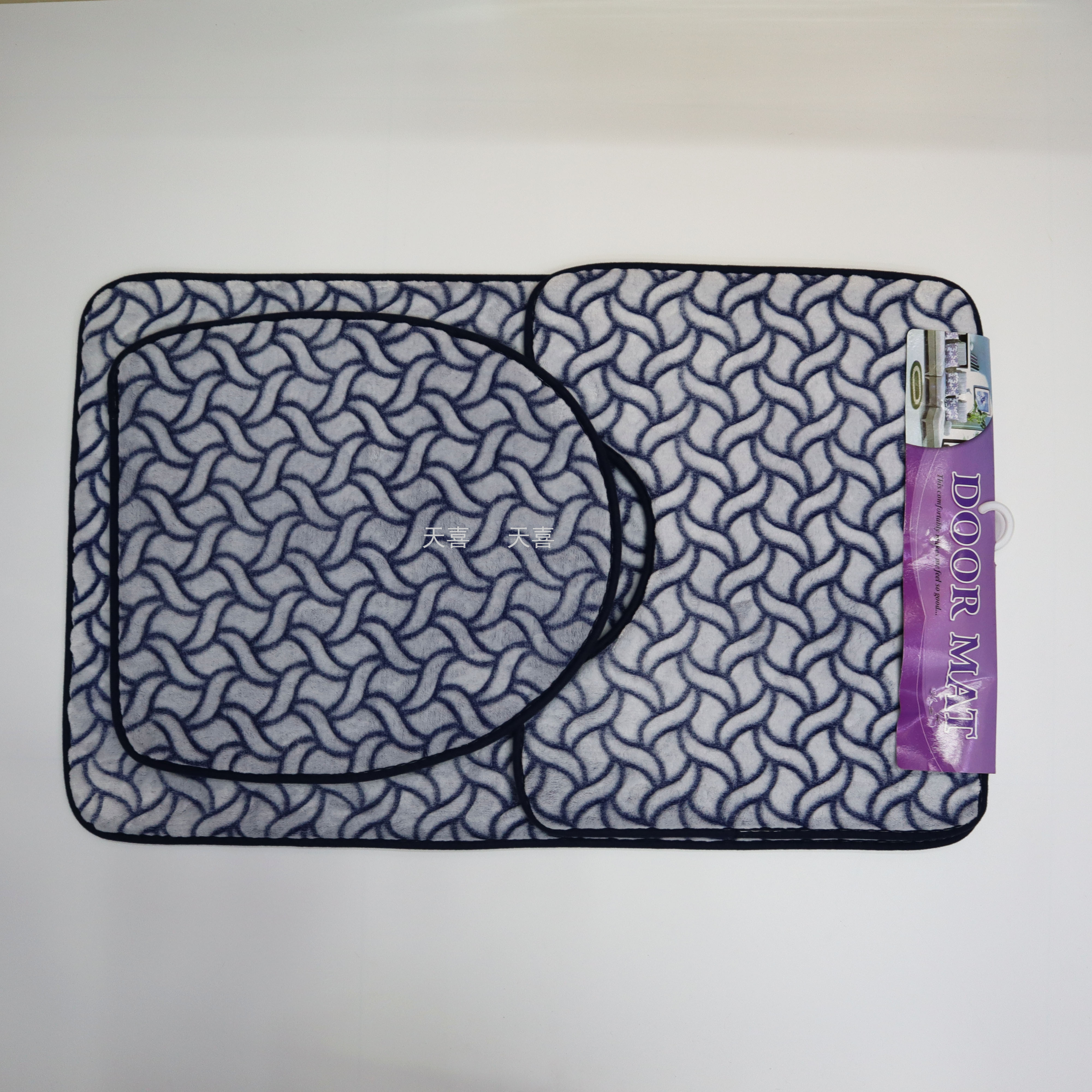 The manufacturer supplies classic cut-pattern toilet carpet three-piece sets, toilet and bathroom floor MATS three-piece sets, and floor MATS pic 2