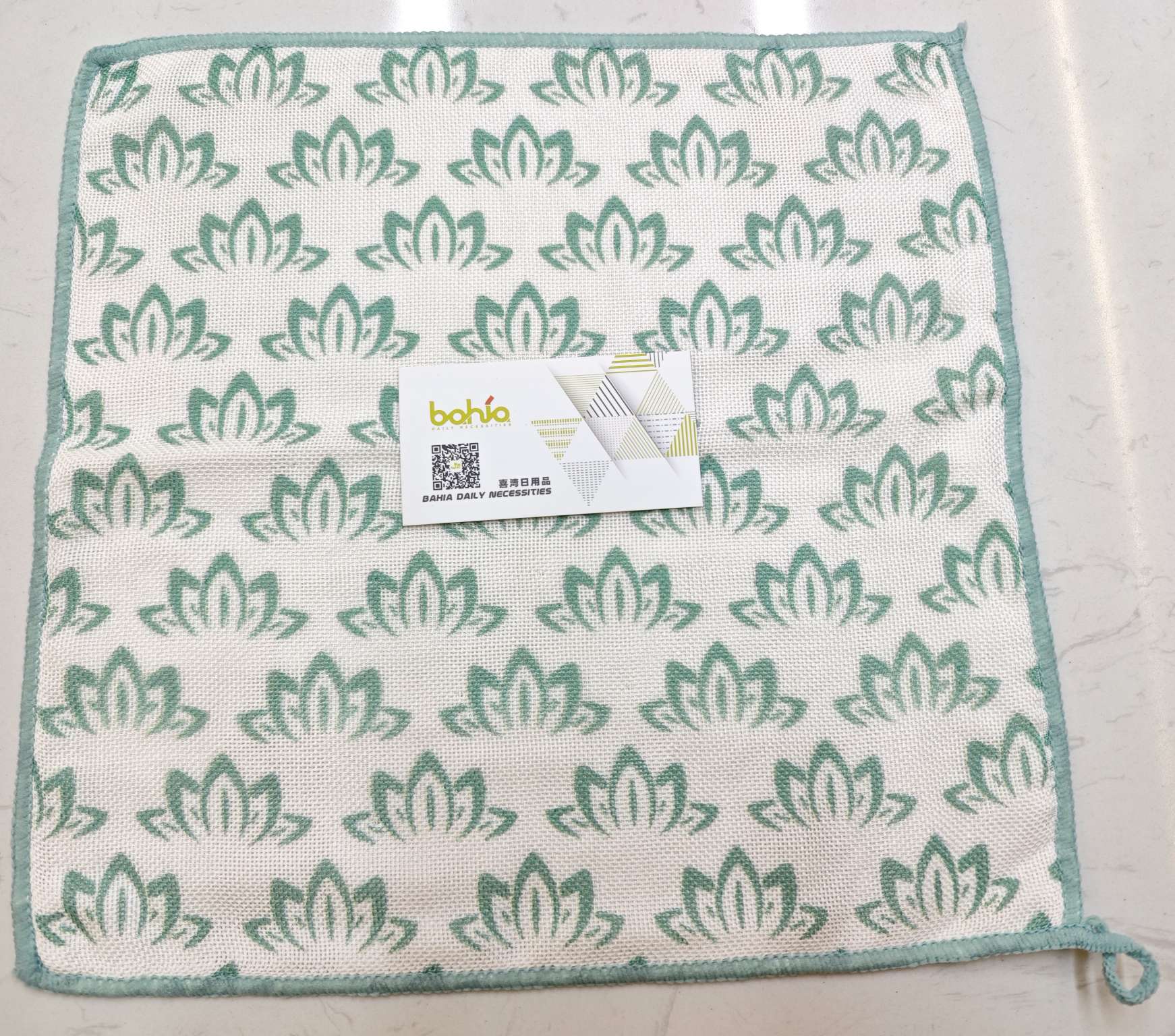 Double-layer plant fiber printed kitchen cleaning small square cloth pic 1