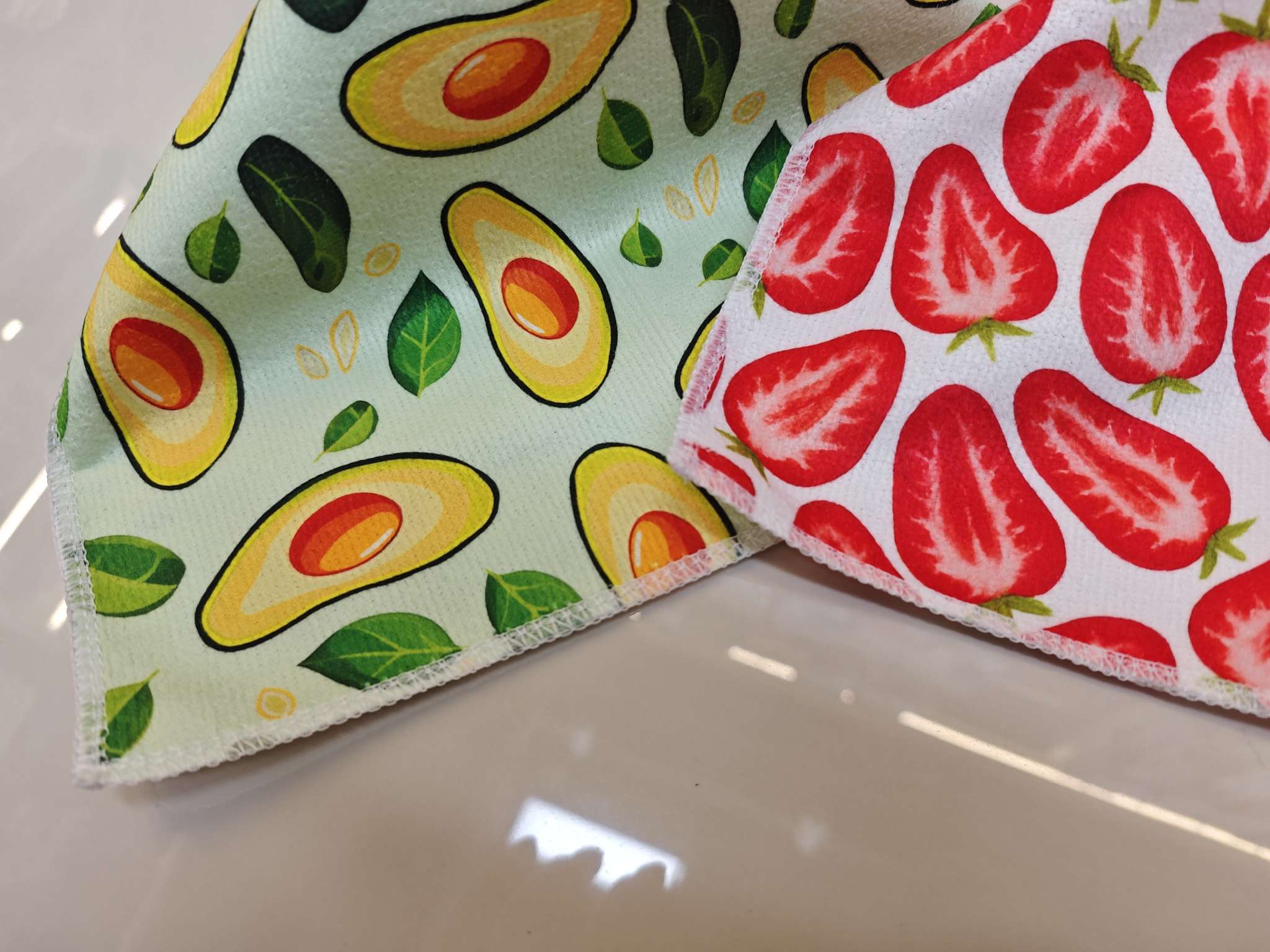 Avocado strawberry digital printing cleaning towel cleaning cloth pic 3