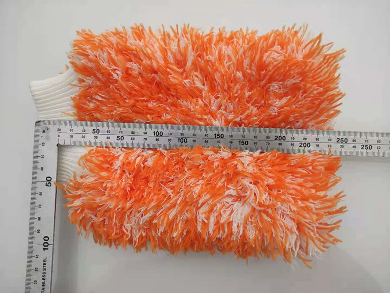 2023 new double-sided colored long and short pile coral pile car cleaning gloves, fine fiber cleaning car washing tools pic 12