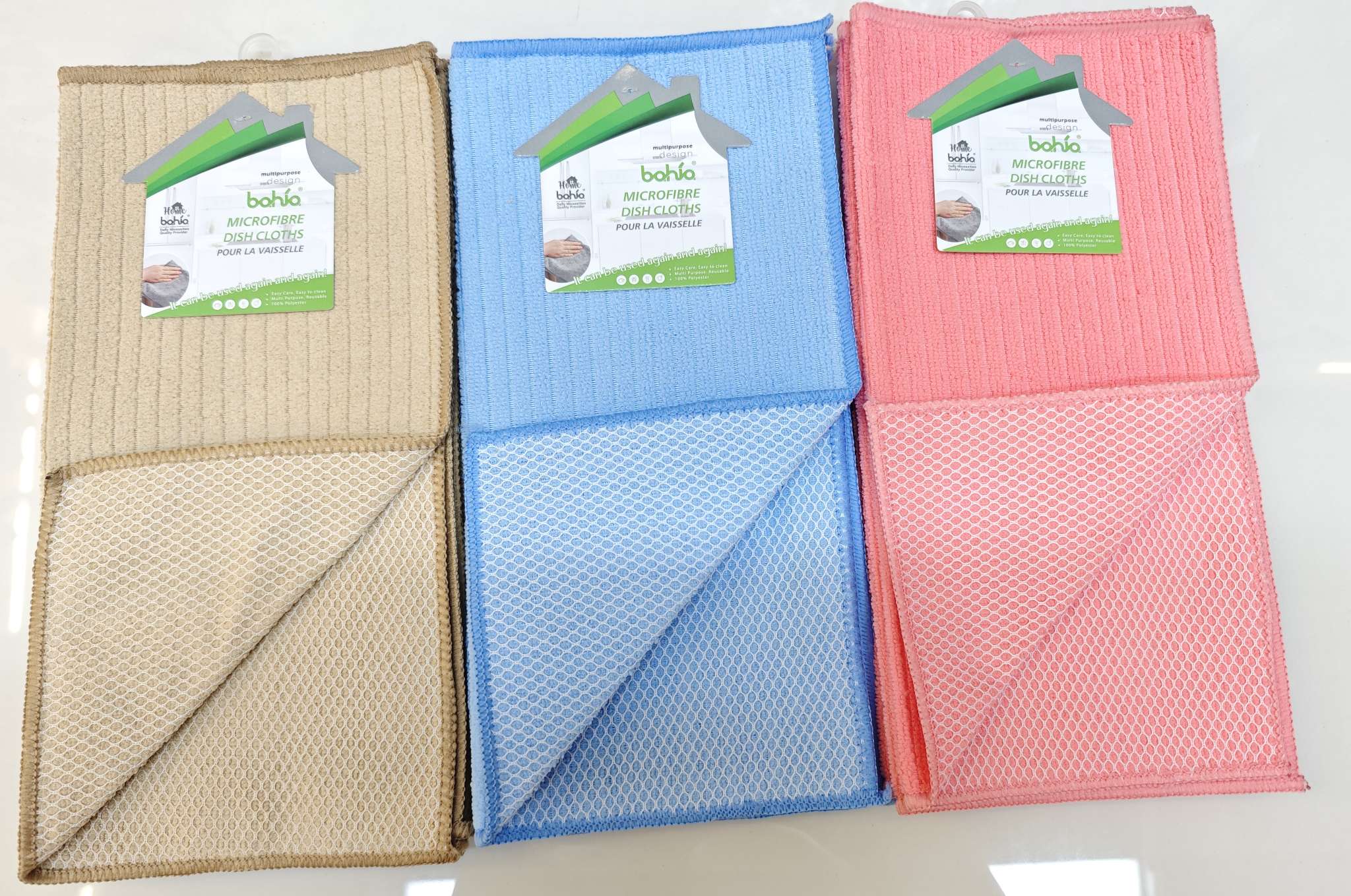 Double-layer composite grid cleaning striped cloth pic 1