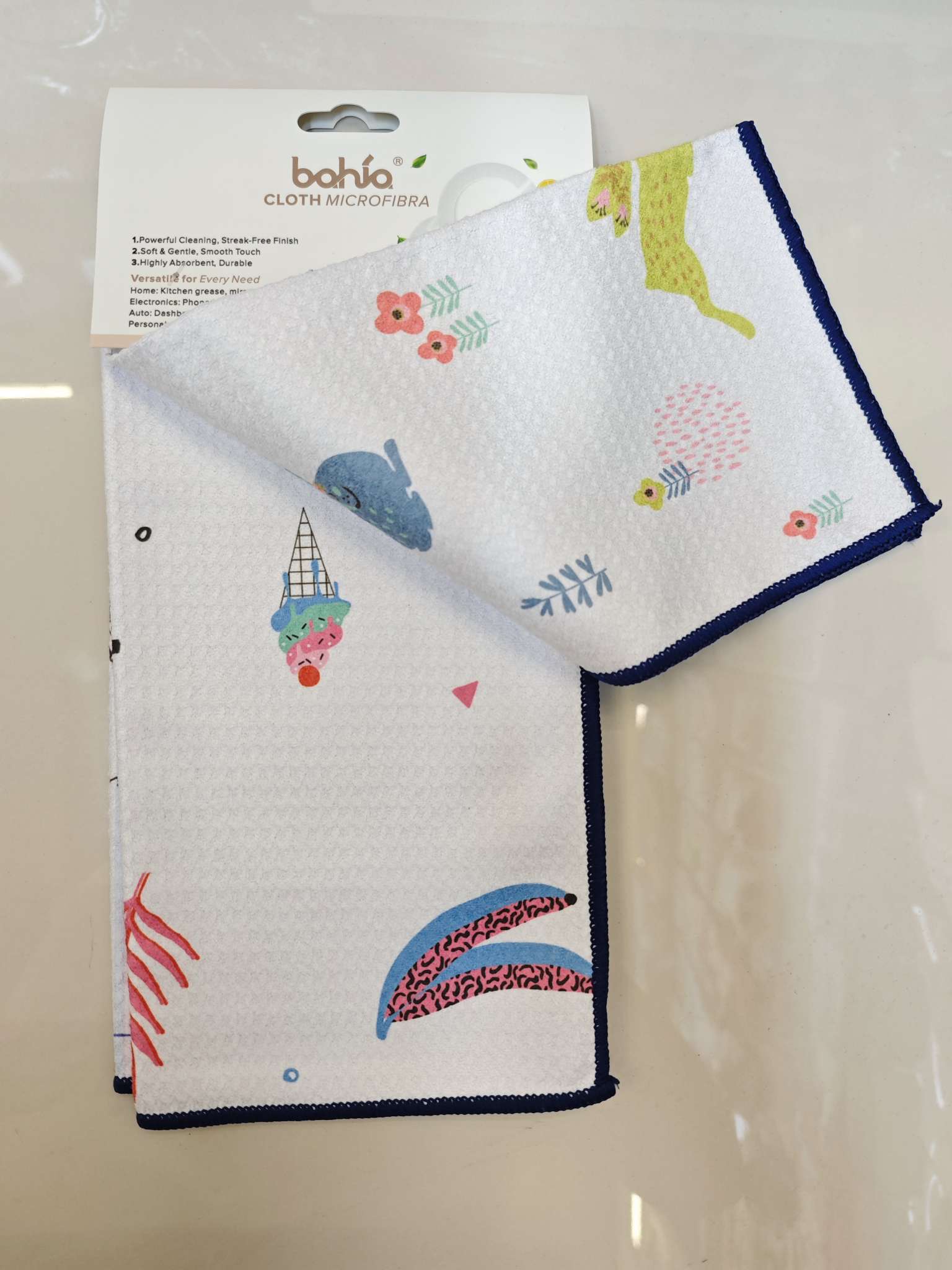 Estampado pequeño waffle cocina limpieza pequeño cuadrado toalla de té pic 2