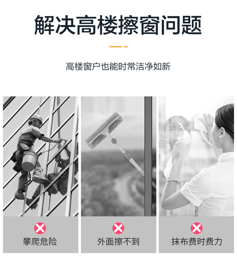 长方形玻璃清洁器擦窗户擦玻璃神器家用3-8玻璃擦高层清洁器详情4