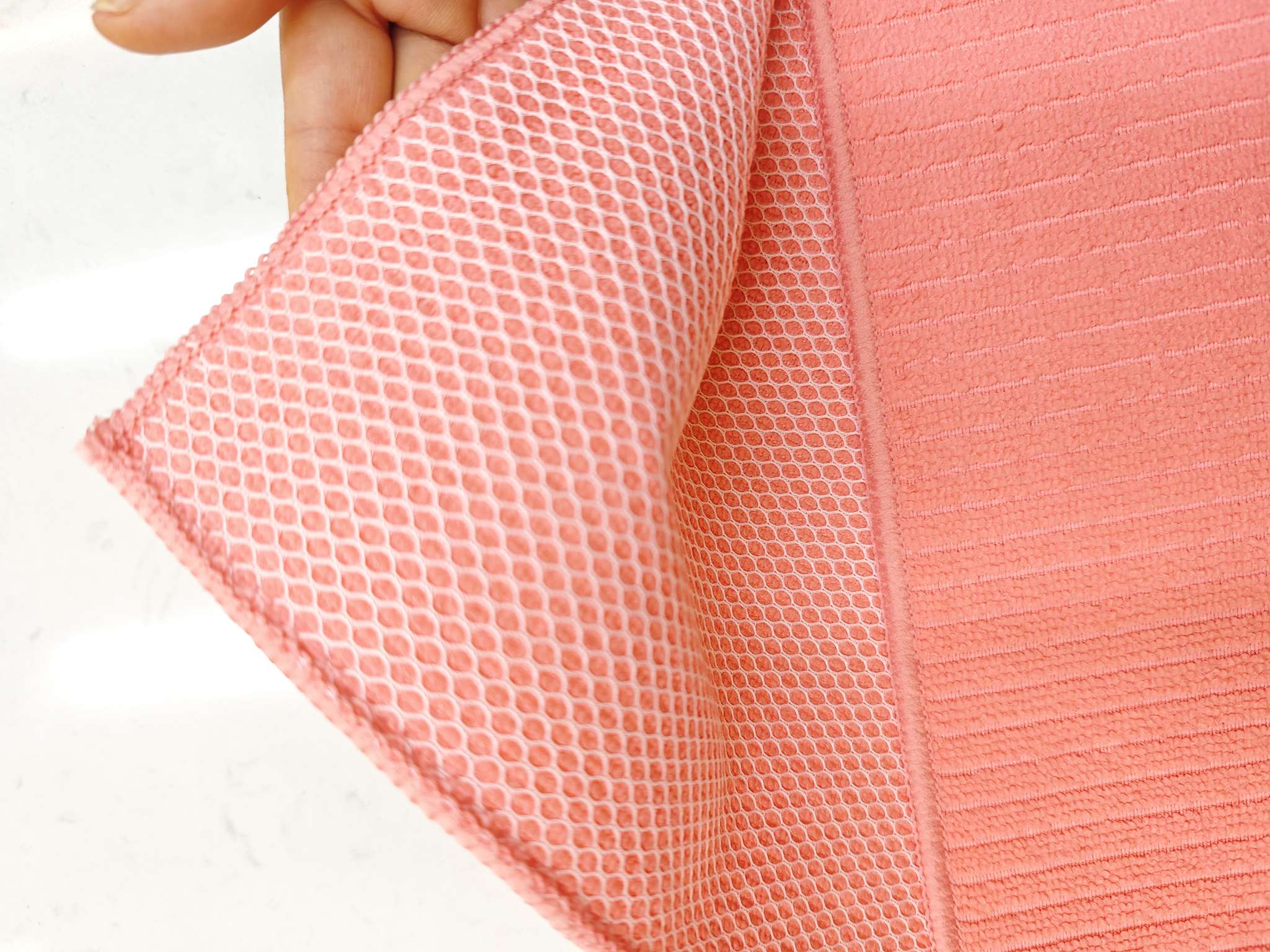 Double-layer composite grid cleaning striped cloth pic 3