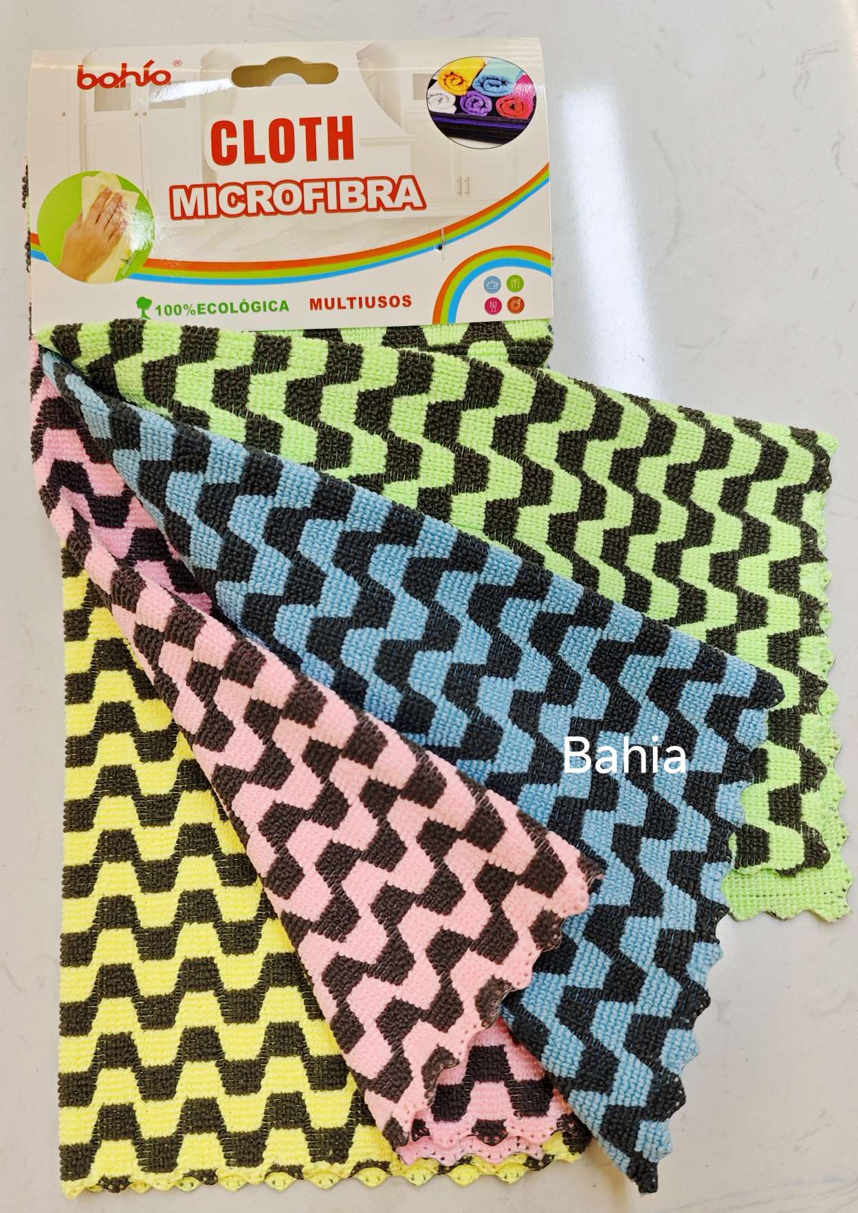 Dazzle color 3d visión estereoscópica ondulado de agua ondulado cocina limpieza toalla trapo pic 1