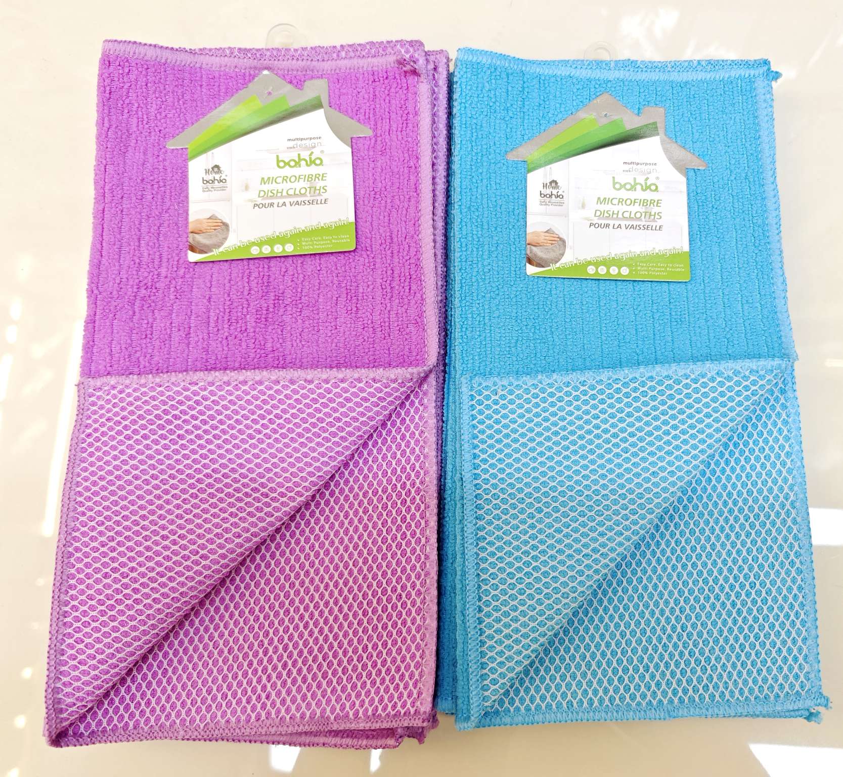 Double-layer composite grid cleaning striped cloth pic 2