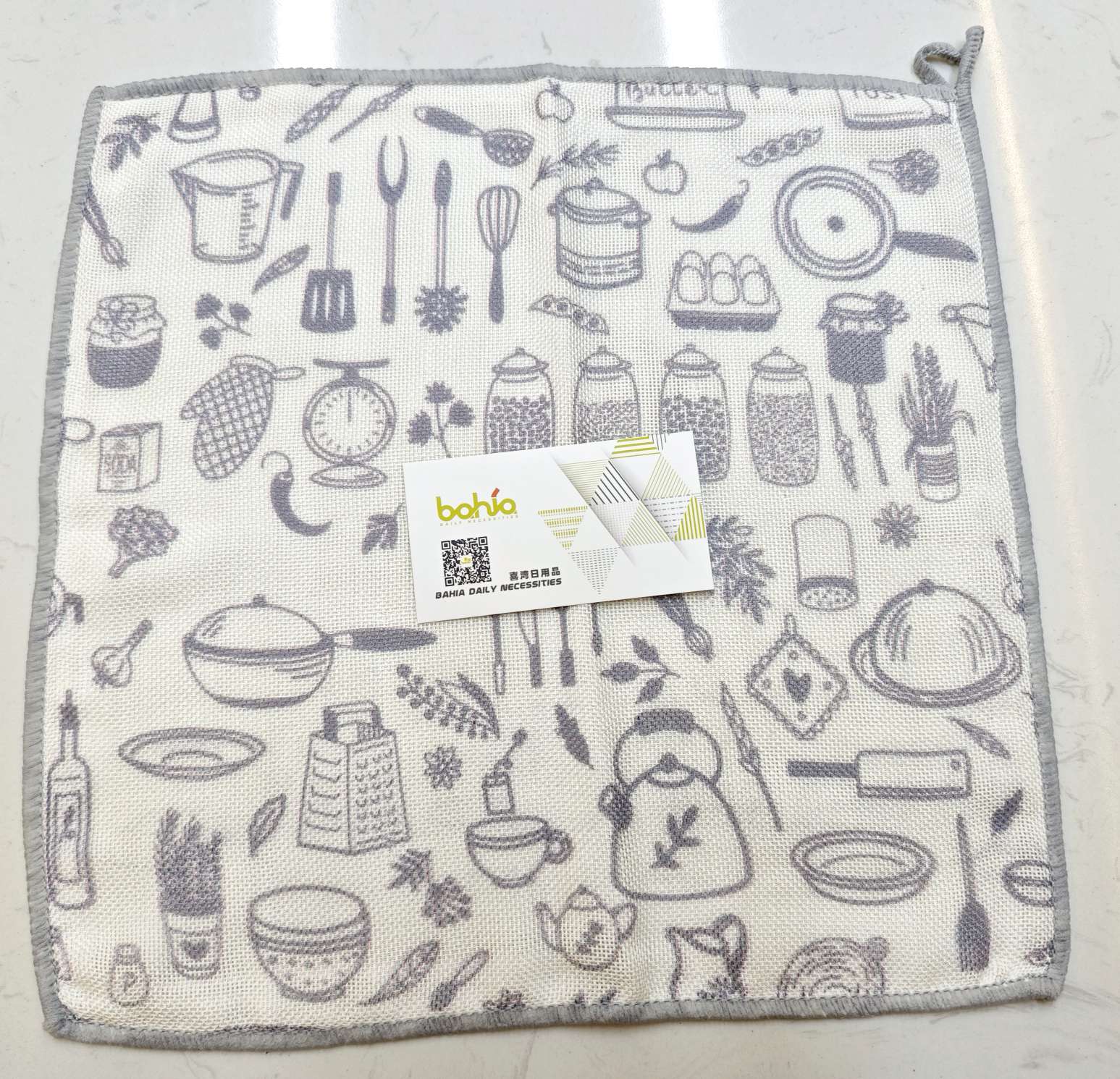 Double-layer plant fiber printed kitchen cleaning small square cloth pic 3