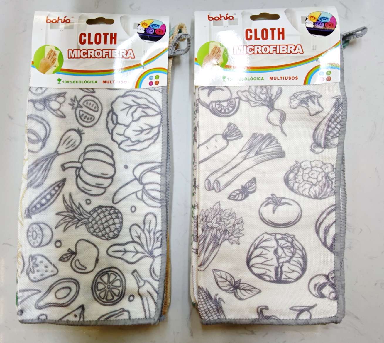 Double-layer plant fiber printed kitchen cleaning small square cloth pic 5