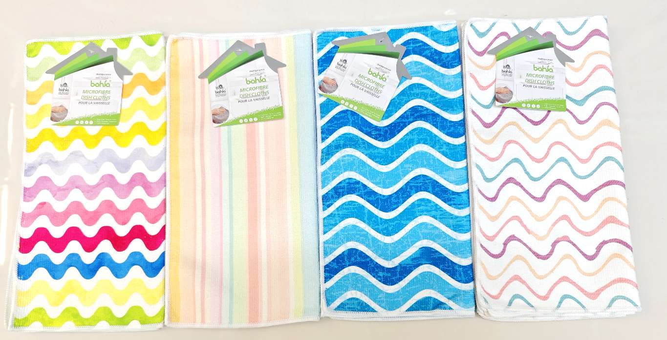 Colorful striped wavy series cleaning small square towels pic 1