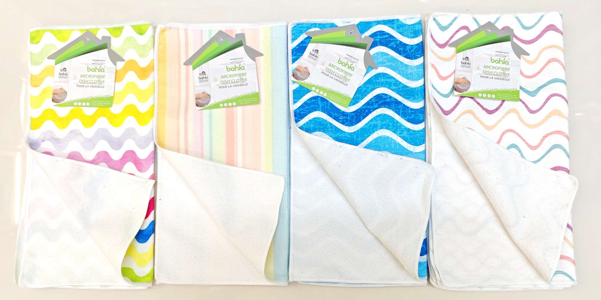 Colorful striped wavy series cleaning small square towels pic 2
