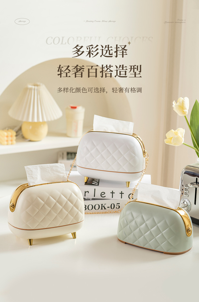 Tissue box, creative bag, storage box, bedside table, bedroom, living room, household coffee table, dining table, portable tissue box pic 7