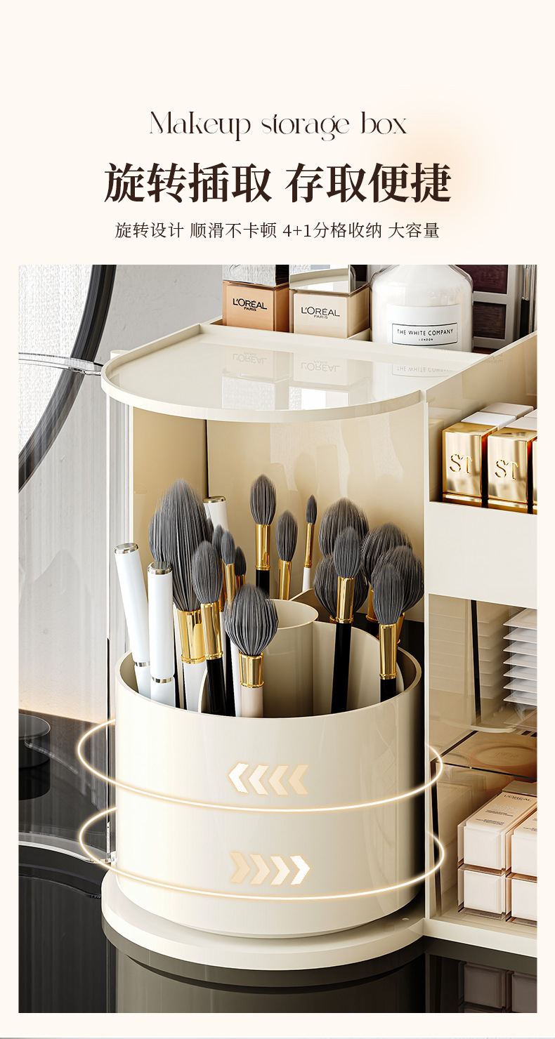 Cosmetic storage box, desktop drawer style, high-end dust-proof pen holder, dressing table, lipstick storage box pic 6