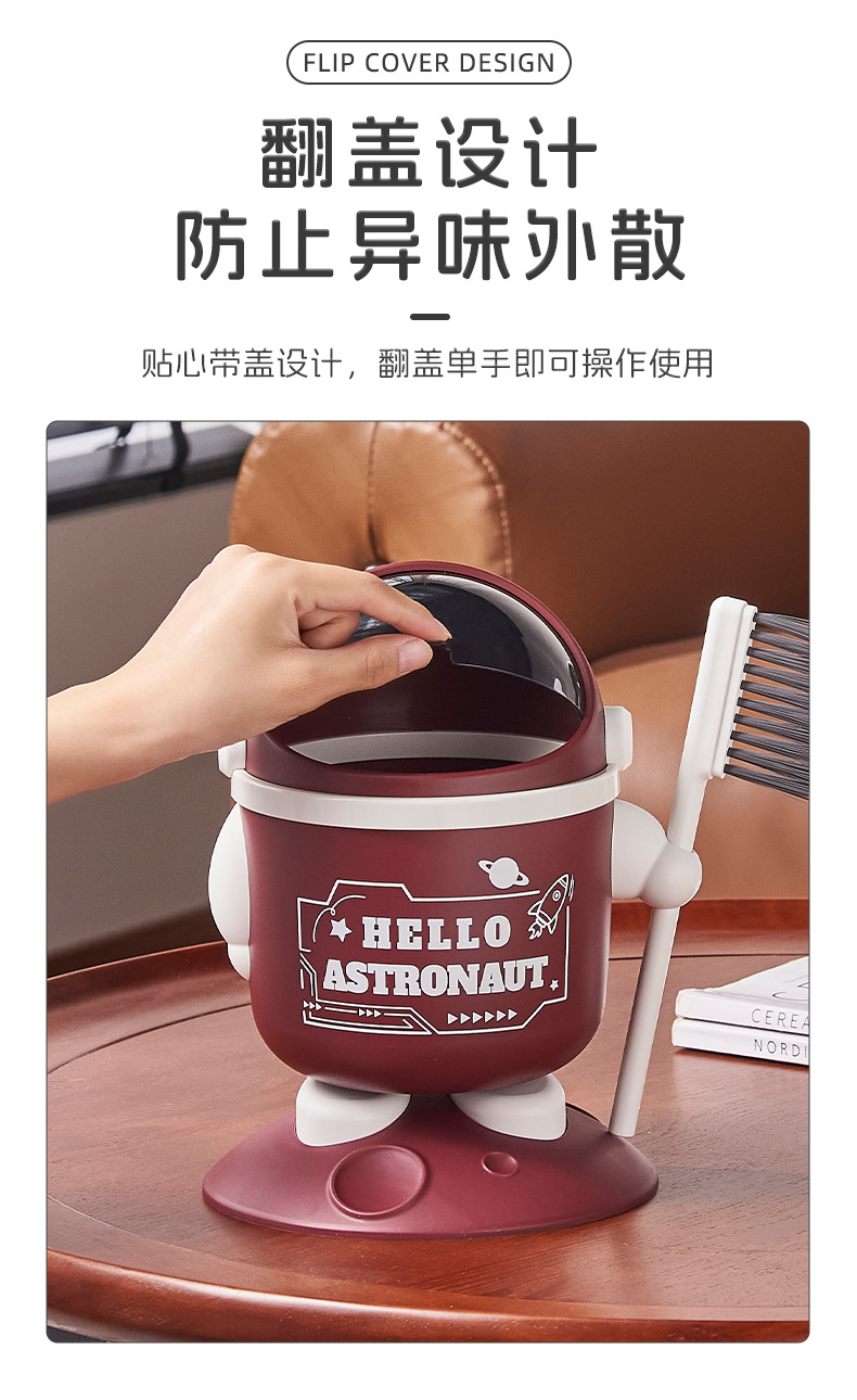 The 2025 new model of light luxury trash can is suitable for home use in the living room, featuring a high-end and elegant appearance. It is also a large, lid-covered dual-purpose wastebasket for the bedroom pic 10