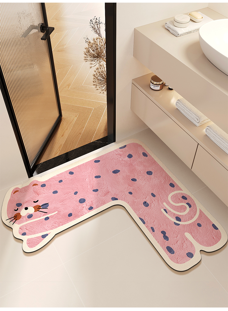 现货浴室地垫L型卫生间吸水脚垫垫硅藻泥厕所门口地毯家用批发详情11