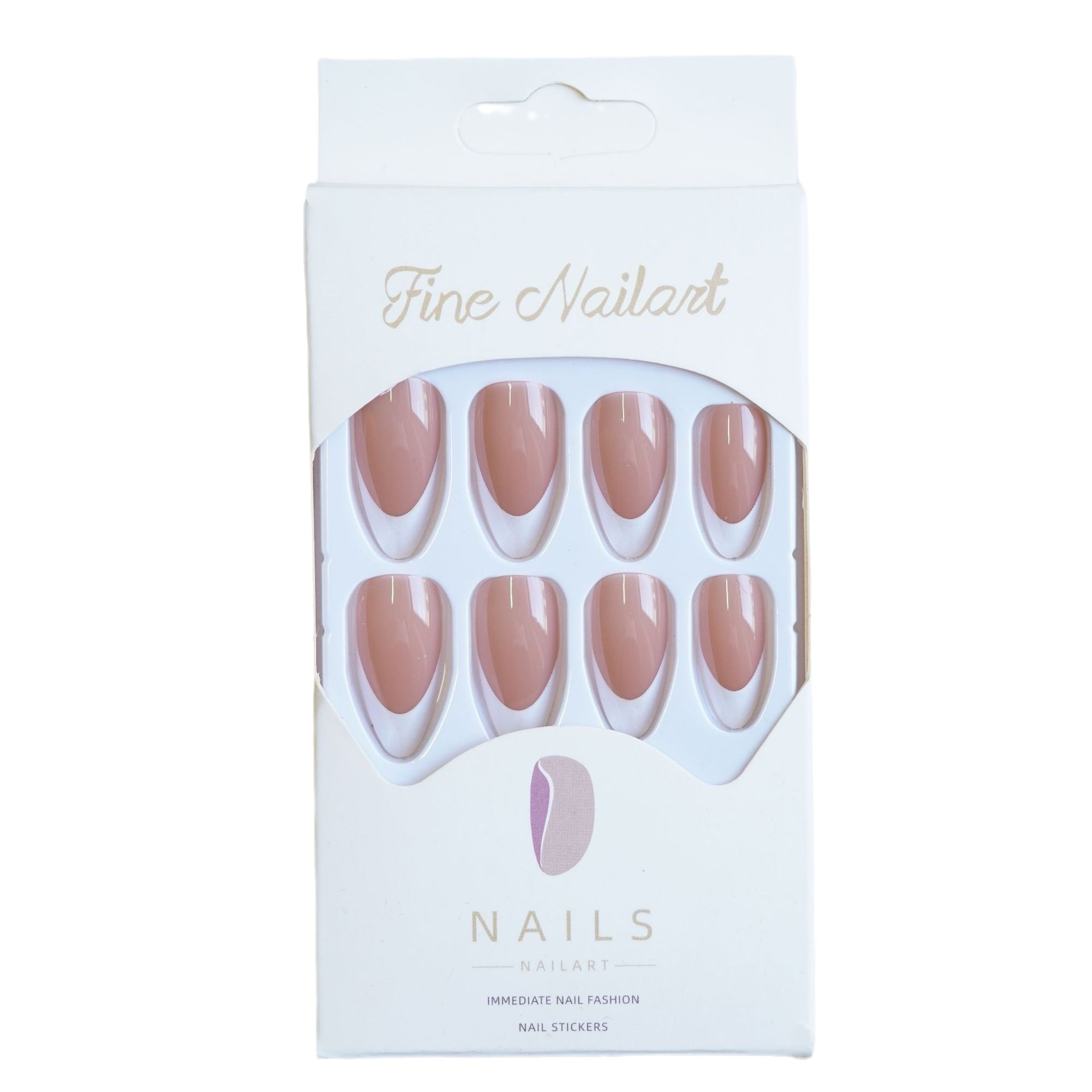 WM-40杏仁法式假指甲片跨境穿戴甲甲片美甲贴片24片成品甲片批发详情31