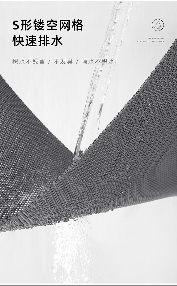 PVC防滑垫镂空浴室卫生间淋浴房洗手间脚垫子洗澡间厕所厨房地垫详情5