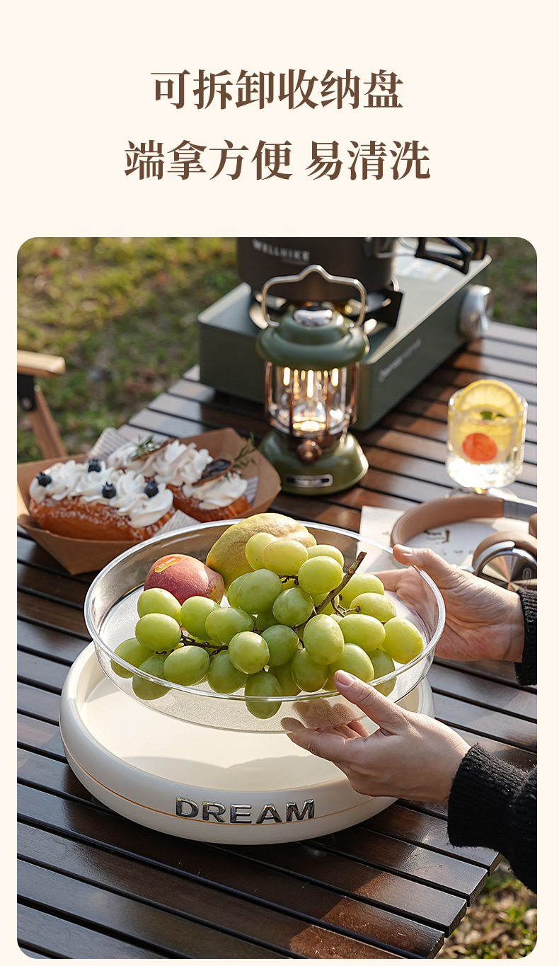 Desktop rotating makeup storage box, kitchen seasoning storage rack, bathroom detachable multi-functional storage tray pic 12