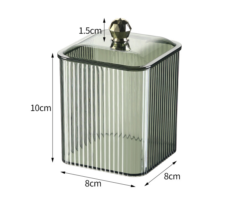 轻奢棉签盒化妆棉收纳盒桌面梳妆台防尘透明卸妆棉口红化妆品盒子详情11