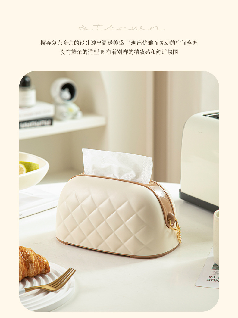 Tissue box, creative bag, storage box, bedside table, bedroom, living room, household coffee table, dining table, portable tissue box pic 11
