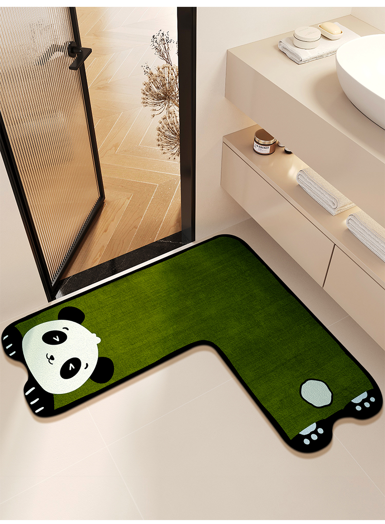 现货浴室地垫L型卫生间吸水脚垫垫硅藻泥厕所门口地毯家用批发详情13