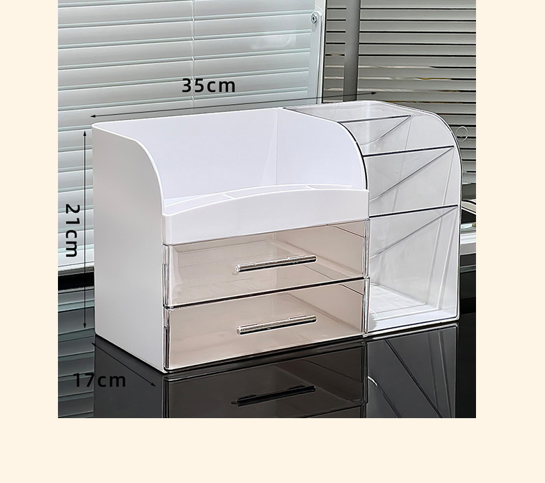 Cosmetics desktop storage box 2025 New model large-capacity dressing table, large-capacity storage rack for skin care products and makeup brushes pic 20