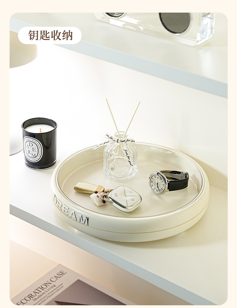 Desktop rotating makeup storage box, kitchen seasoning storage rack, bathroom detachable multi-functional storage tray pic 15