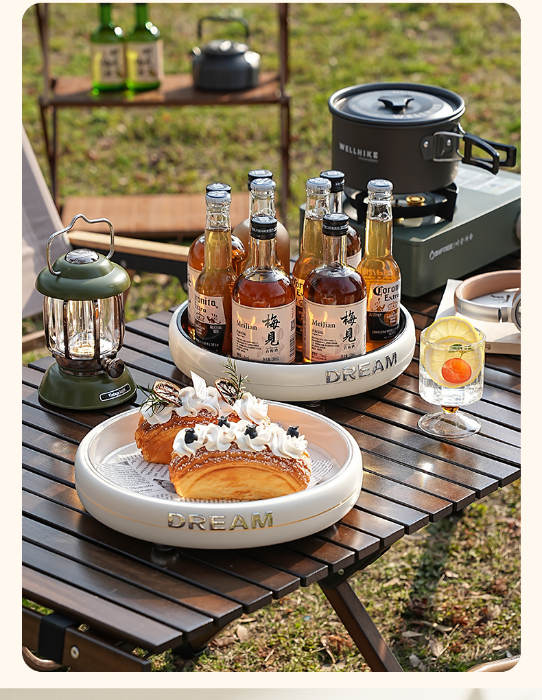 Desktop rotating makeup storage box, kitchen seasoning storage rack, bathroom detachable multi-functional storage tray pic 4