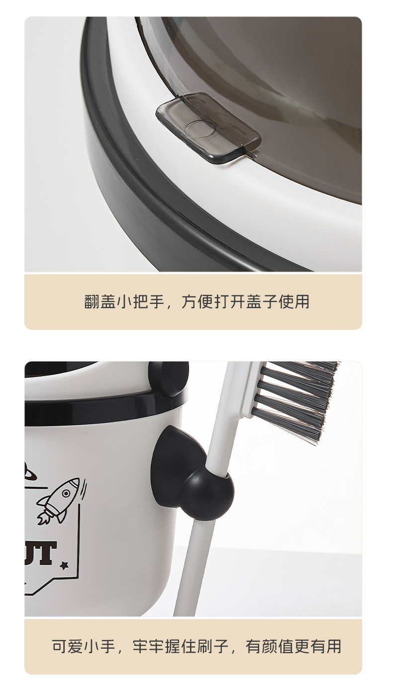 The 2025 new model of light luxury trash can is suitable for home use in the living room, featuring a high-end and elegant appearance. It is also a large, lid-covered dual-purpose wastebasket for the bedroom pic 15