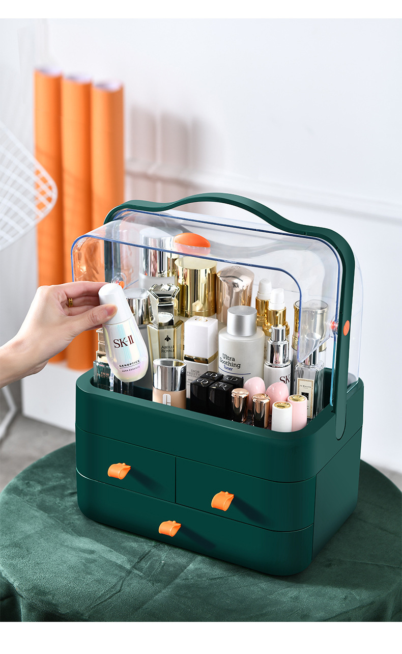 Cosmetic storage box, plastic drawer-type skin care product storage rack, dressing table shelf, desktop lipstick storage box pic 12