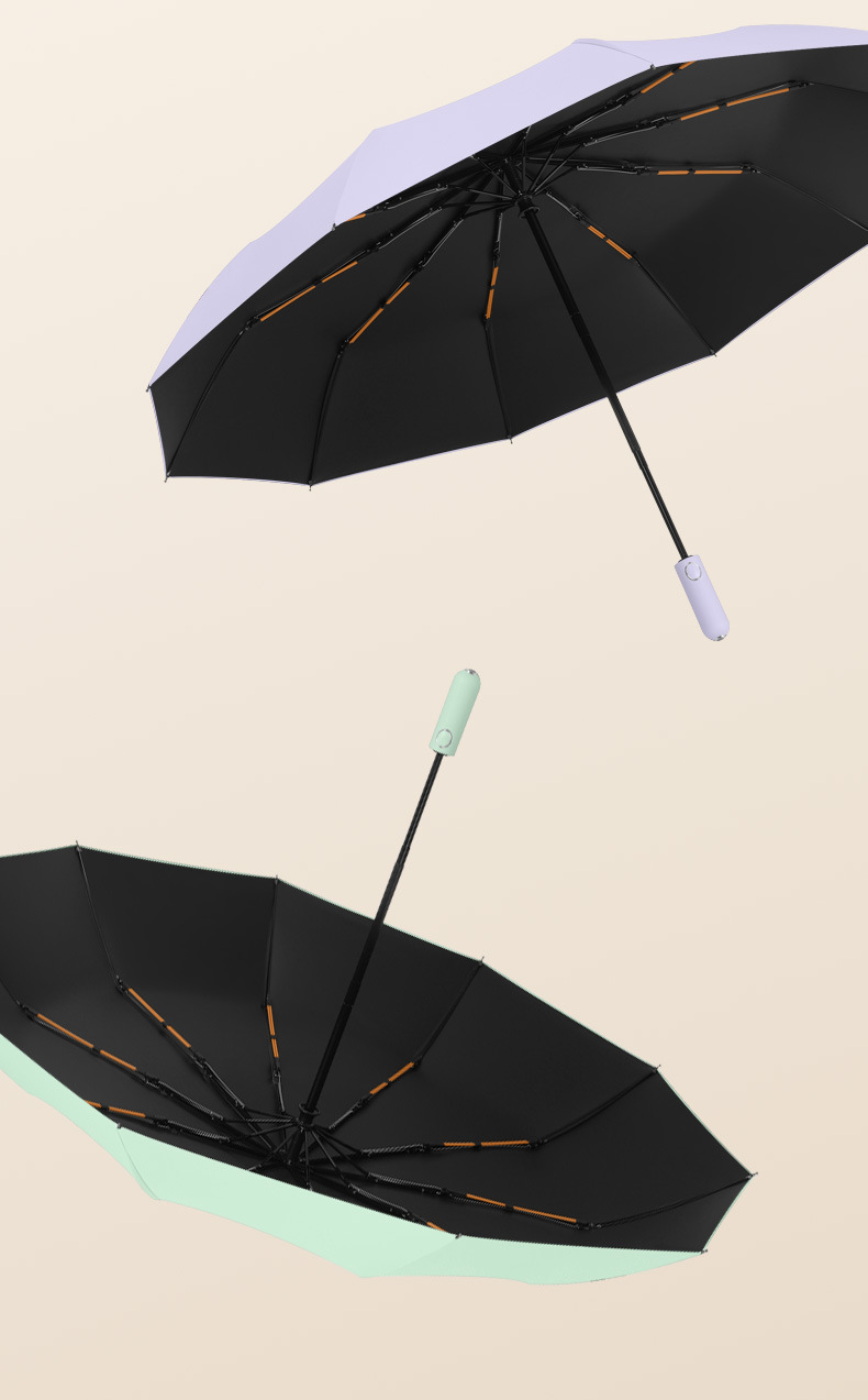 时尚柄全自动折叠雨伞商务时尚伞一键开收防嗮伞详情16