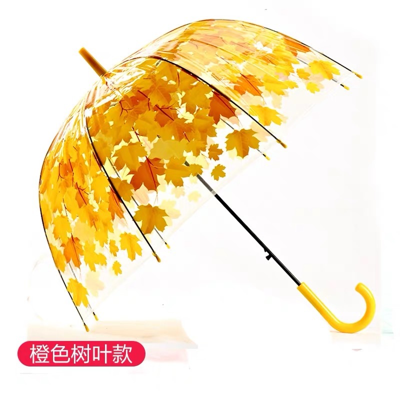 24骨雨伞定制枫叶图案透明伞大雨伞防晒详情10