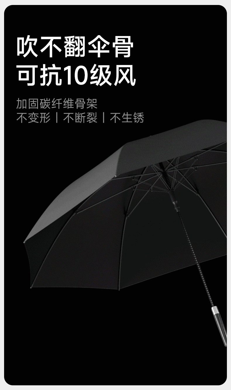 高端商务遮阳伞大号晴天雨天两用伞时尚抗风广告伞详情5