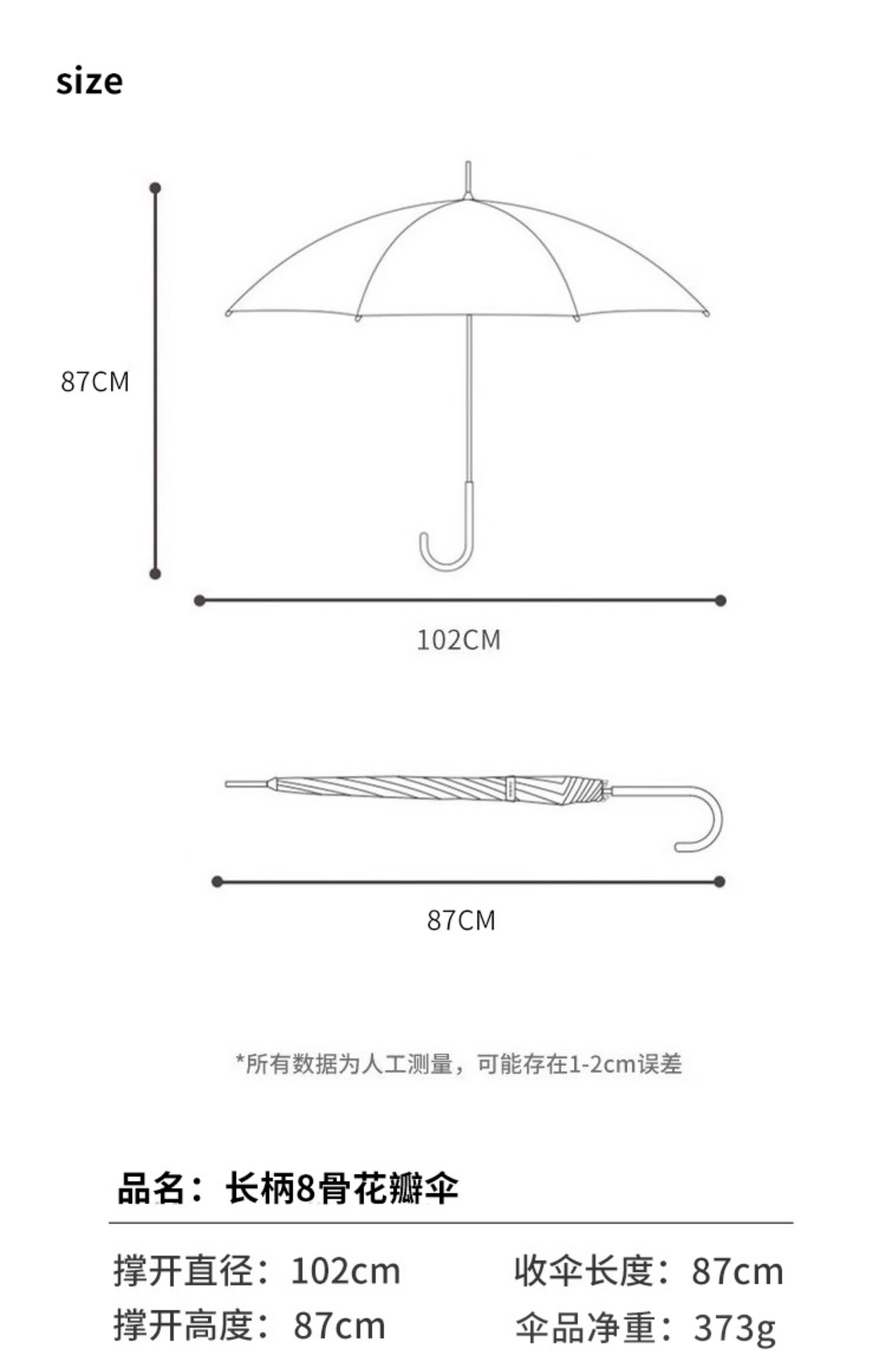24骨雨伞定制粉色米色紫色透明伞防晒大雨伞详情4