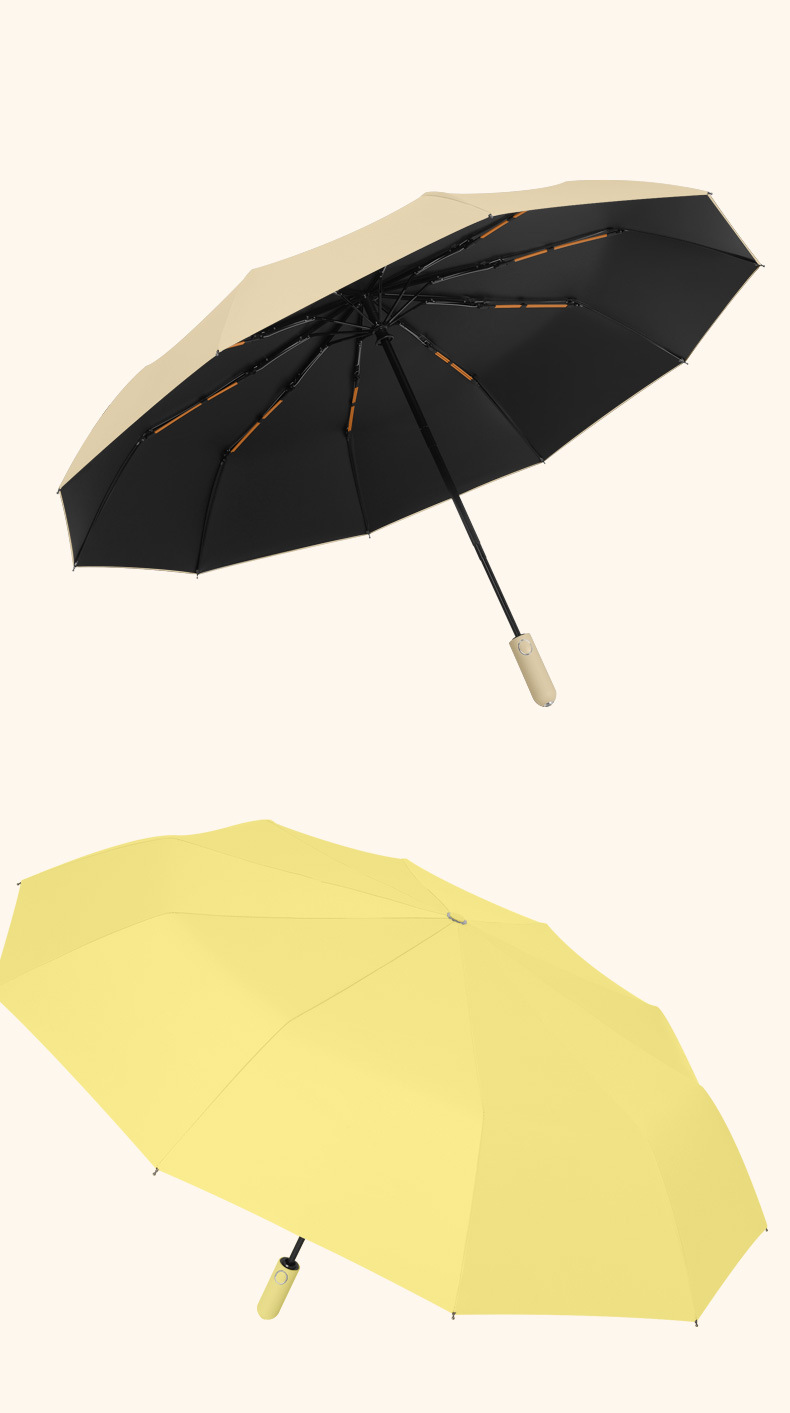 时尚柄全自动折叠雨伞商务时尚伞一键开收防嗮伞详情14