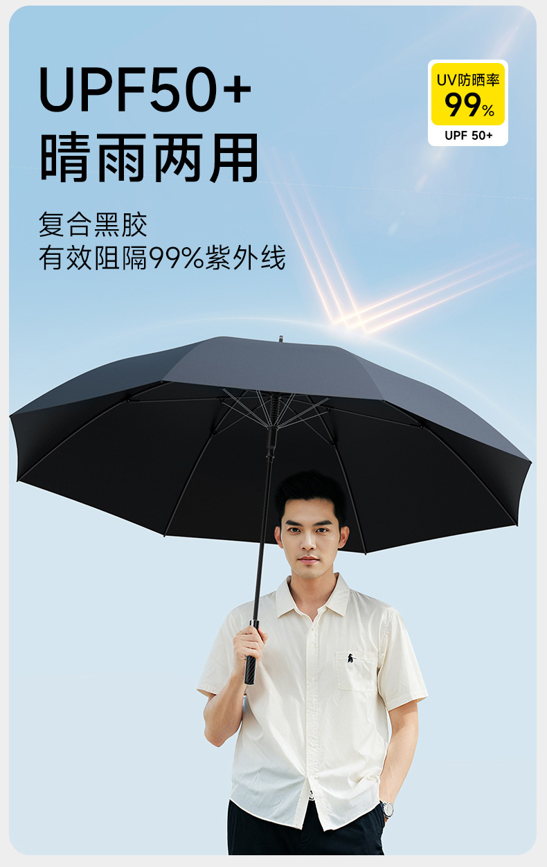 高端商务遮阳伞大号晴天雨天两用伞时尚抗风广告伞详情8