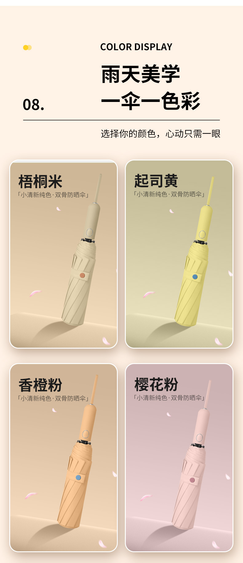 时尚柄全自动折叠雨伞商务时尚伞一键开收防嗮伞详情12