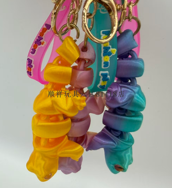 3D printed keychain bag pendant, gecko joint movable student backpack accessory pic 5