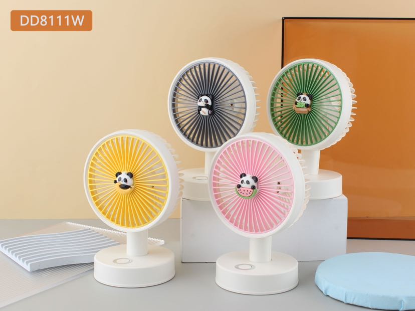 Panda desktop color light with three-speed electric fan pic 1