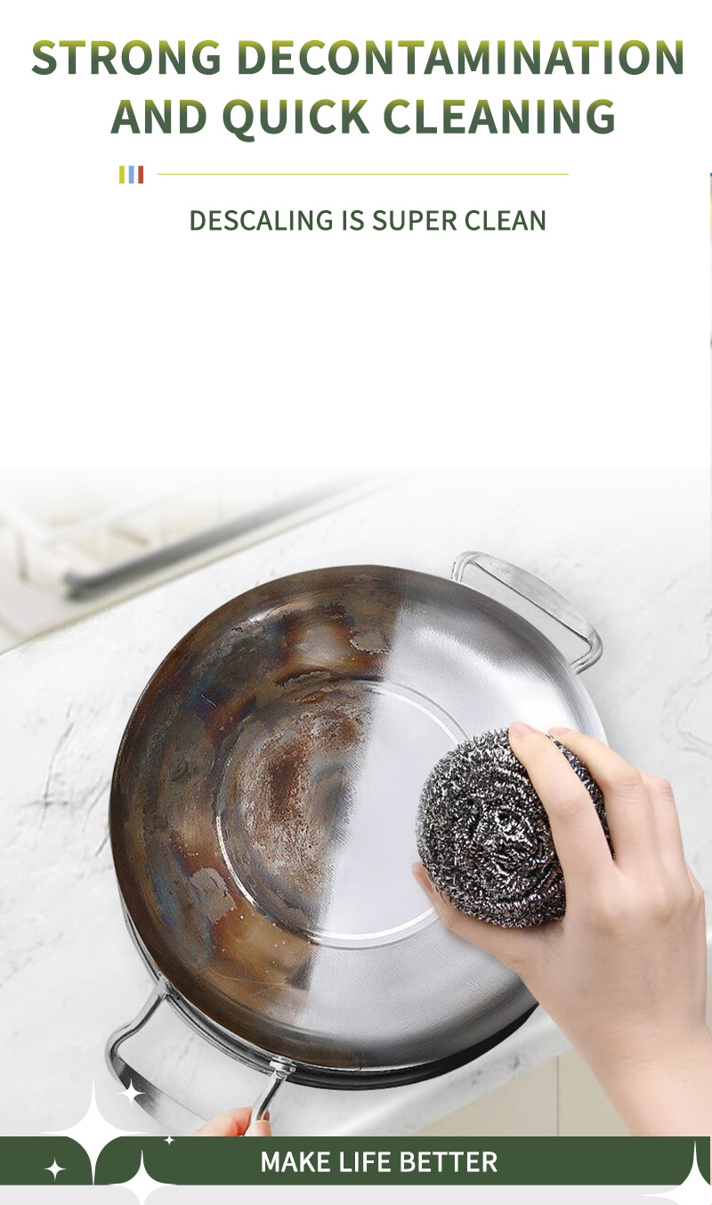 跨境三个装不锈钢钢丝球厨房家用加厚洗碗刷锅去污去油清洁球批发详情4