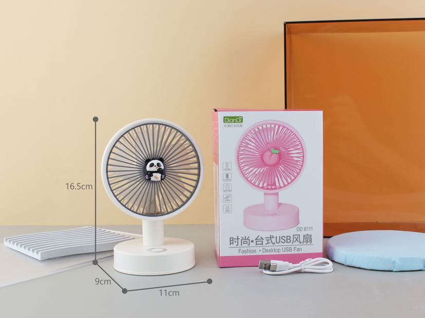 Panda desktop color light with three-speed electric fan pic 8