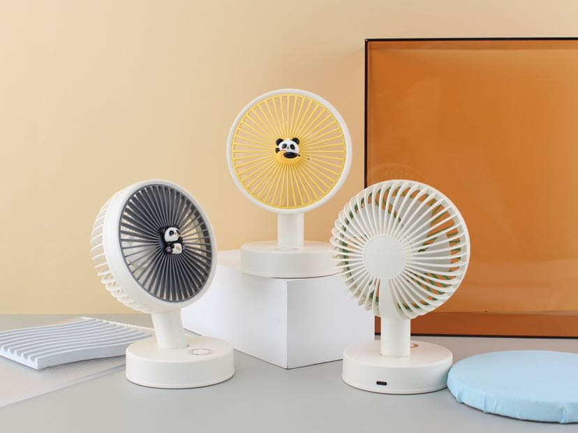 Panda desktop color light with three-speed electric fan pic 3