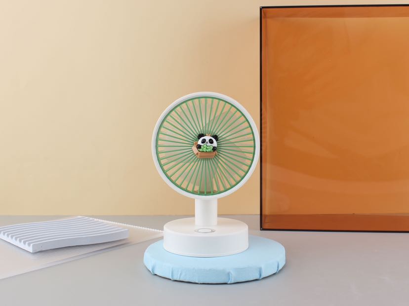 Panda desktop color light with three-speed electric fan pic 7